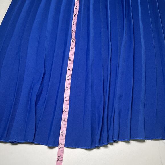 PRETTY GARDEN Royal Blue Maxi Dress Casual Halter Neck Pleated Size Small NWOT - Picture 7 of 12